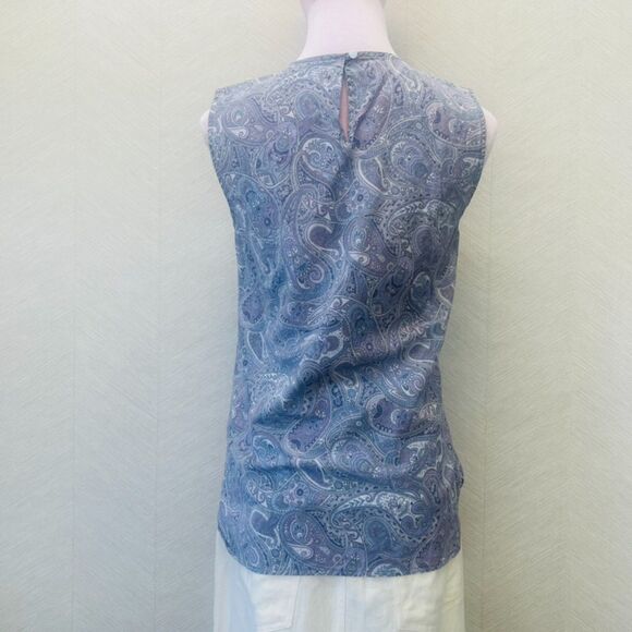 Brooks Brothers Liberty Art Purple Paisley Lightweight Tank Blouse Size 2 - Picture 5 of 10